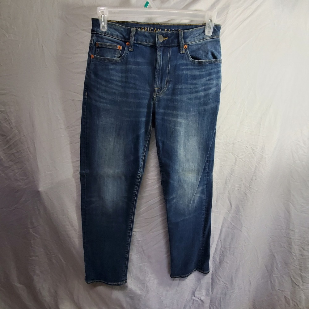American Eagle Flex Mens Jeans 30x30 Medium Wash Straight Leg Denim Blue